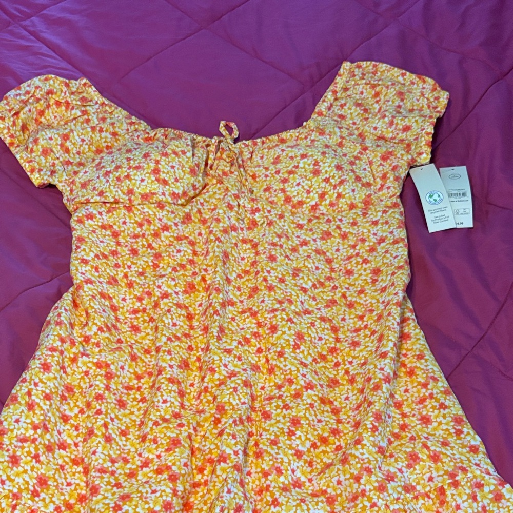 No Boundaries Floral Yellow and Orange Dress